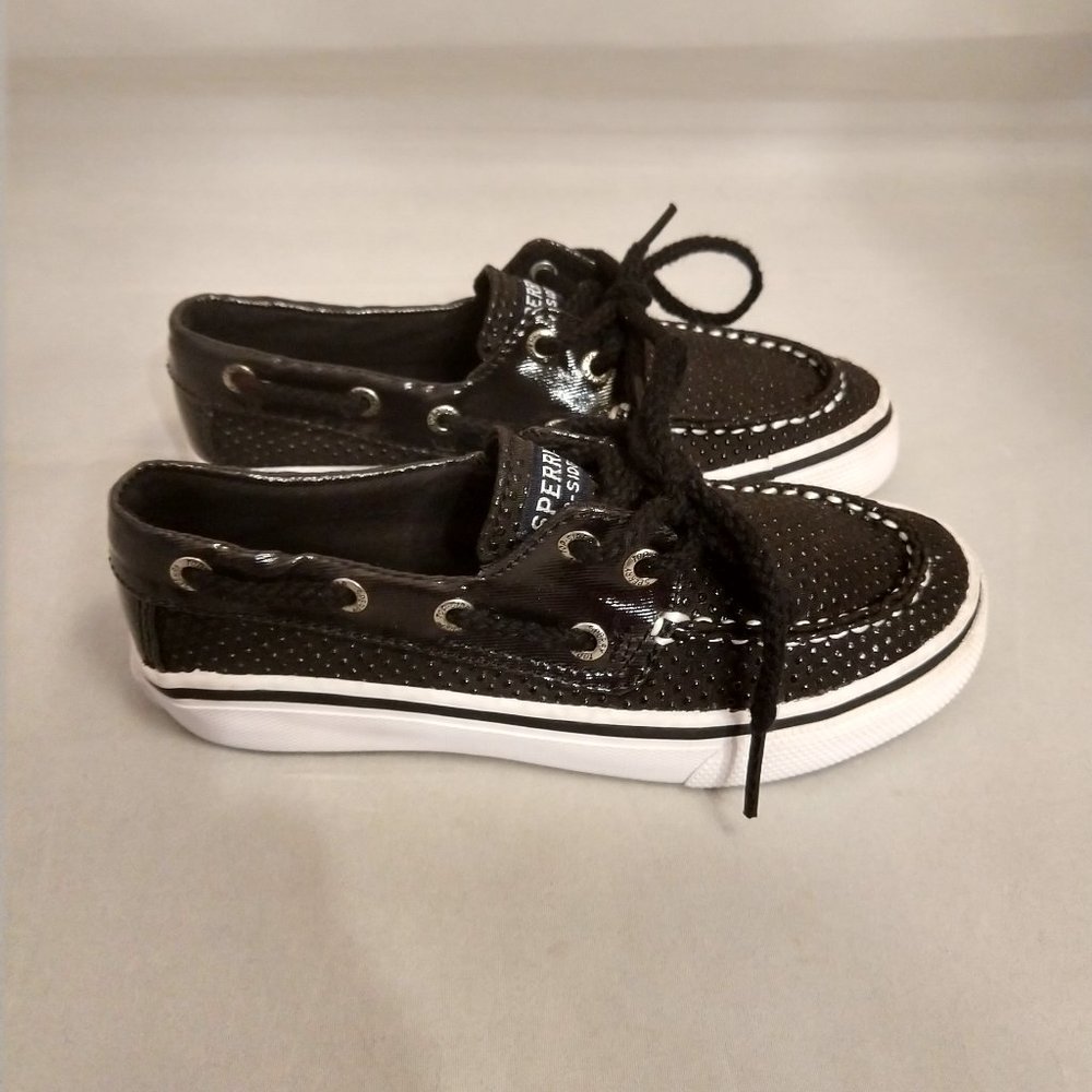Bahama Boat Shoes YG50797 Black w/Shiny Black Dots